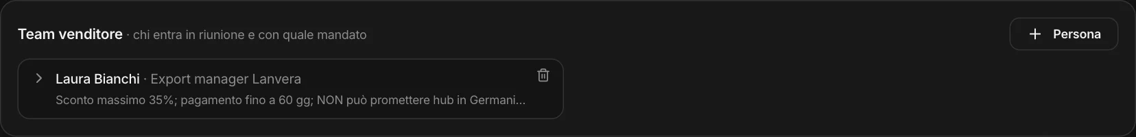 Il team venditore e il suo mandato