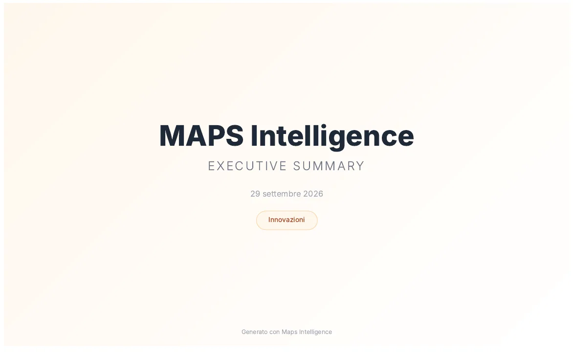 La copertina dell'executive summary