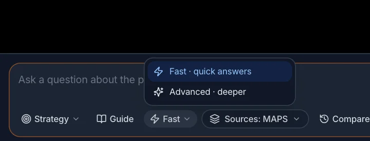 The MAPS chat: Fast or Advanced mode