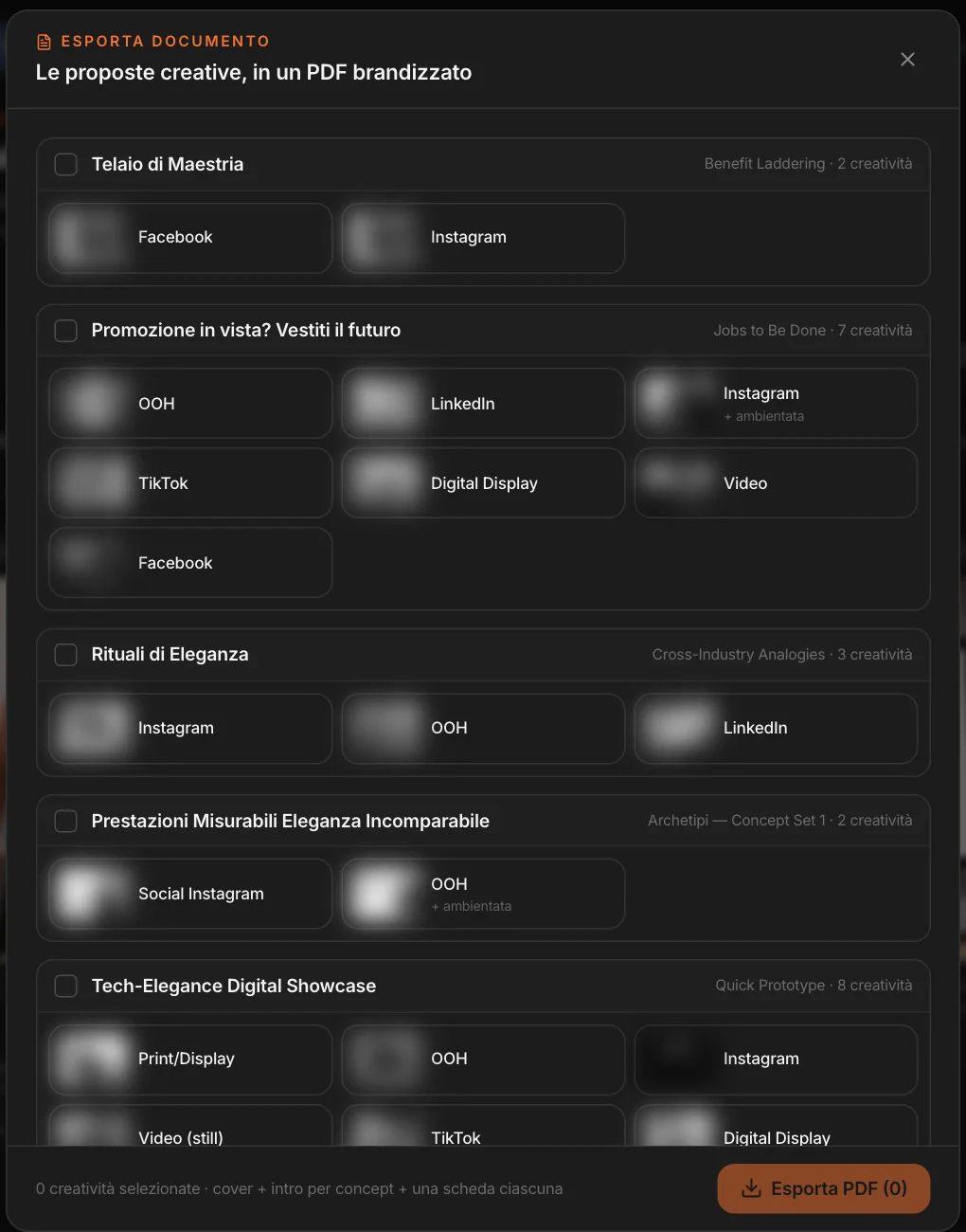 Esporta documento: scegli concept e creatività per il PDF brandizzato