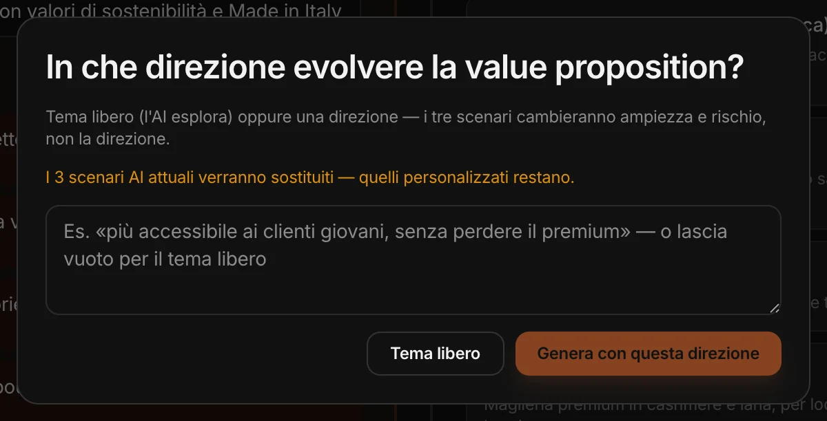 «In che direzione evolvere la value proposition?»: tema libero o una direzione scelta