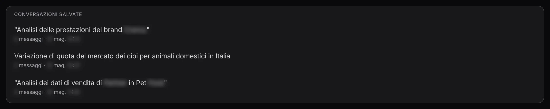 Le conversazioni salvate sui dati scanner