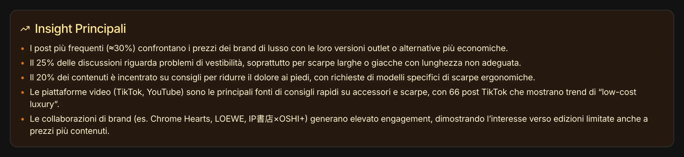 Gli insight principali