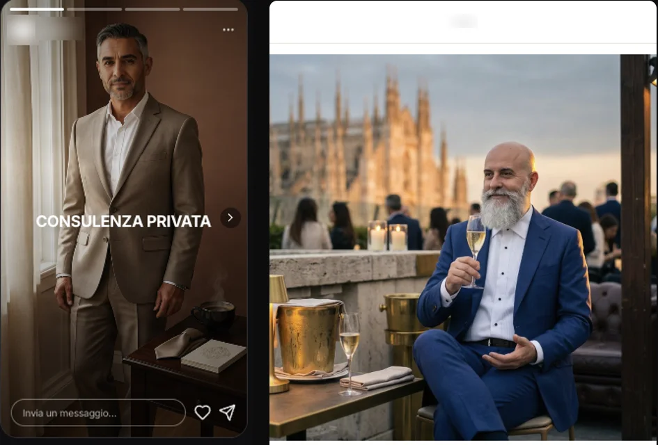 Studio Set shots inside an Instagram story and inside a newsletter