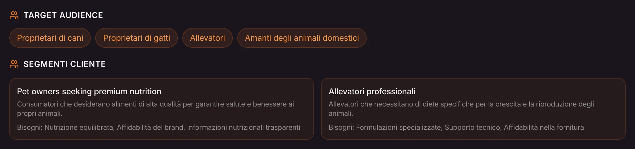 Target e segmenti di clienti